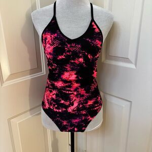 Champion Women's Pink and Black Swimsuit Medium